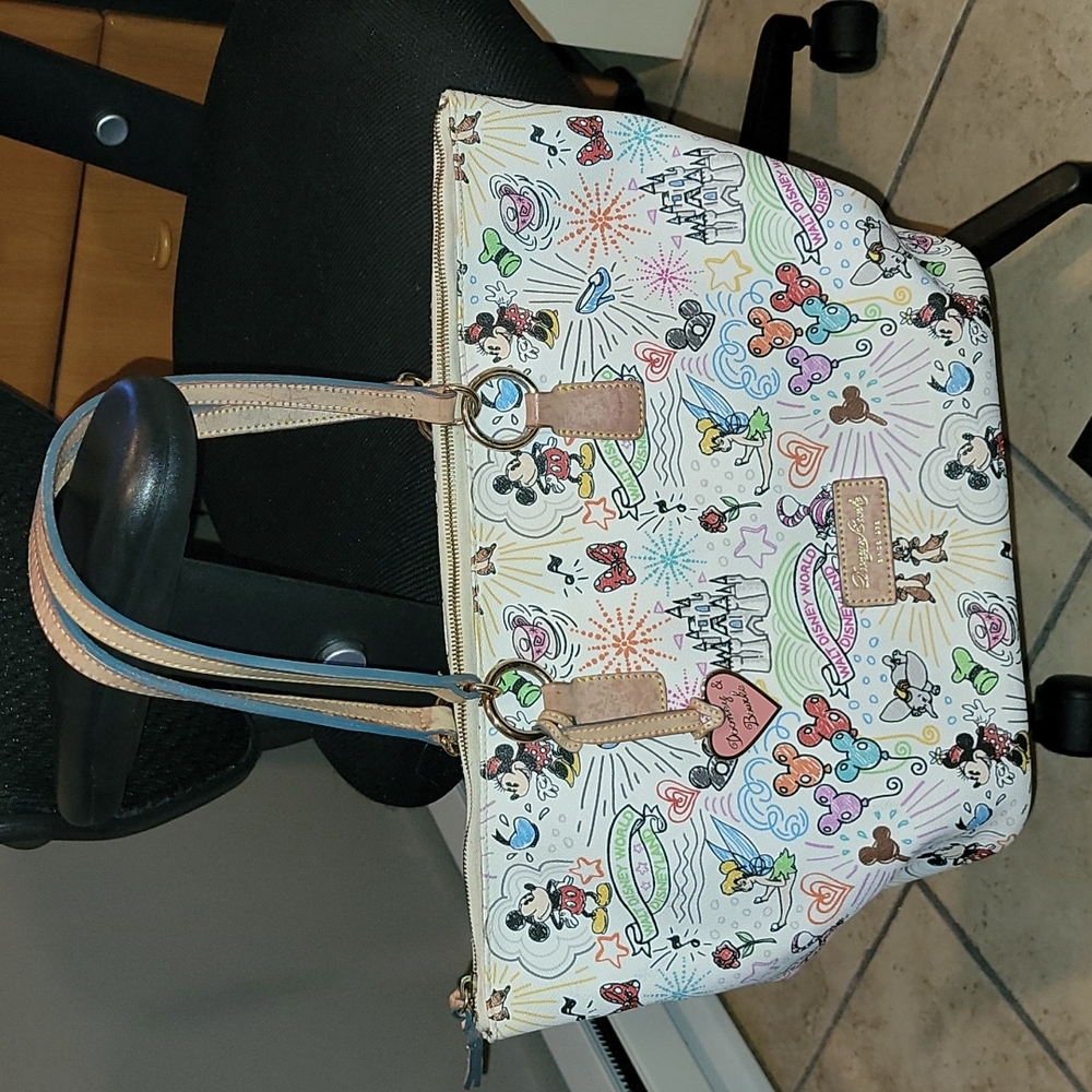 Authentic Dooney & Bourke Disney Sketch Medium Zip Tote Bag
